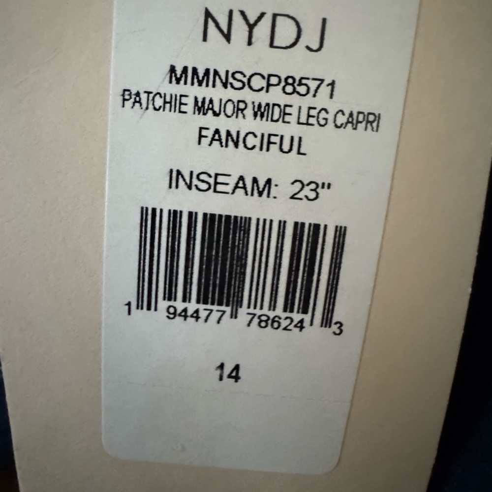 NYDJ Fanciful Wide Leg Capri Jeans Size 14 BNWT - Picture 3 of 6